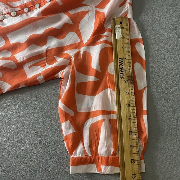 BE BOHO Mini Dress Short Sleeve Pockets Modal Sheer Geometric Womens S Orange - Picture 8 of 10